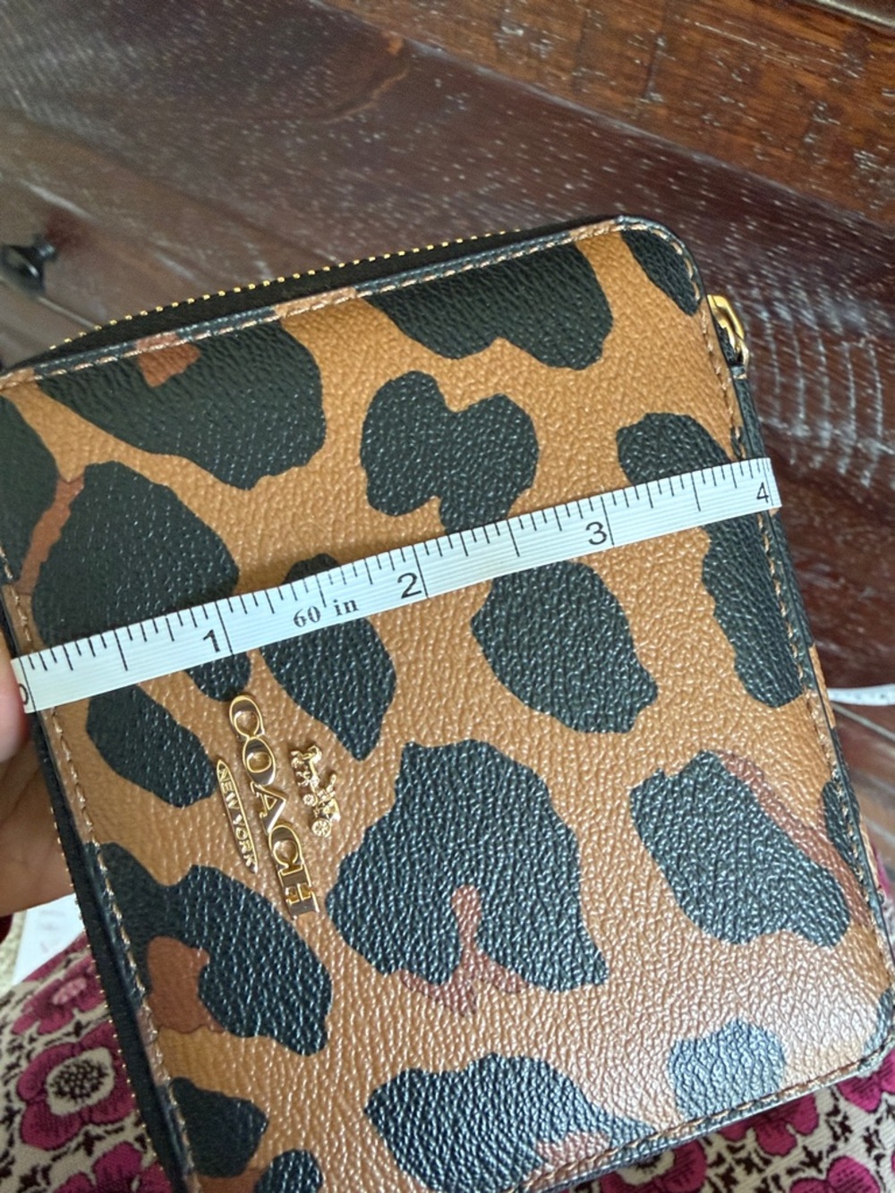 Coach Leopard Print Zip jewelry organizer - Brown & Black - Picture 14 of 15